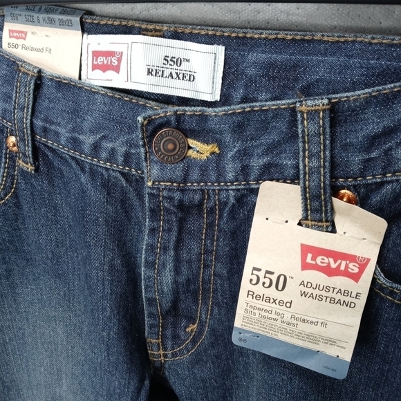 Levi's 550 Boys Jeans Relaxed Fit Tapered Leg adjustable waistband Kids size 8 H - Picture 3 of 7